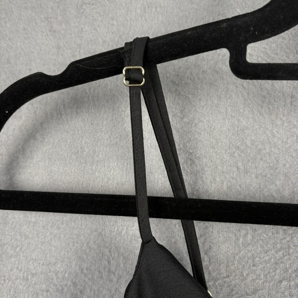 River Island Camisole Women US 14 Black Cowl Neck Tank Top Chic Minimalist Core - Picture 7 of 9